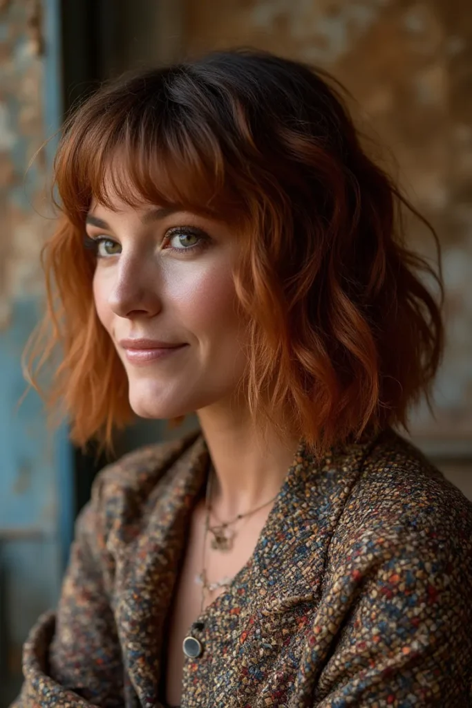 Wavy Bob with Fringe