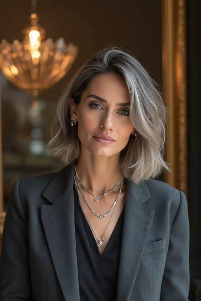 Silver Blonde Lob