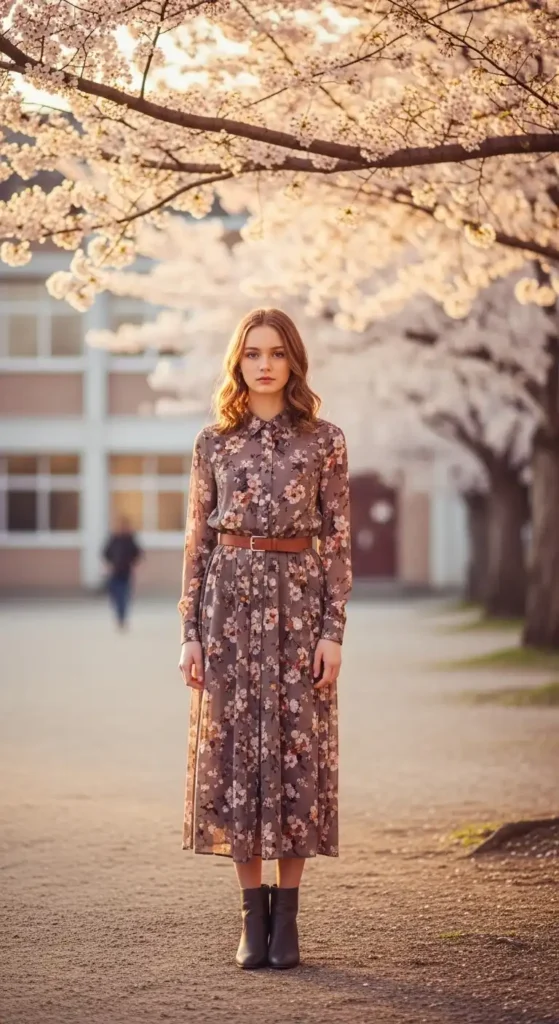 Muted Florals with a Cinched Waist