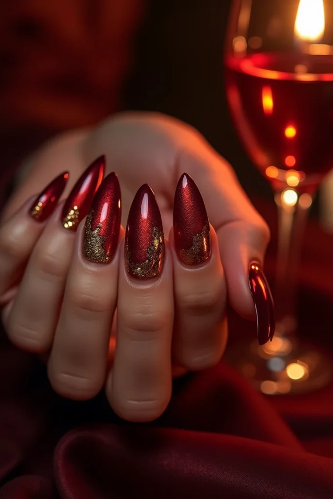 Crimson Fire Ombré Nails