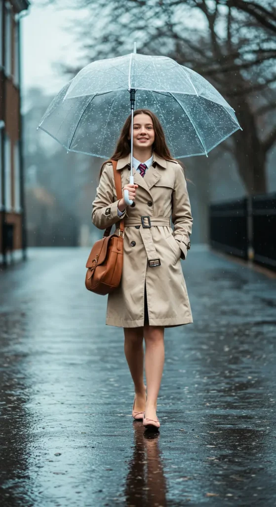 Classic Trench & Ballet Flats