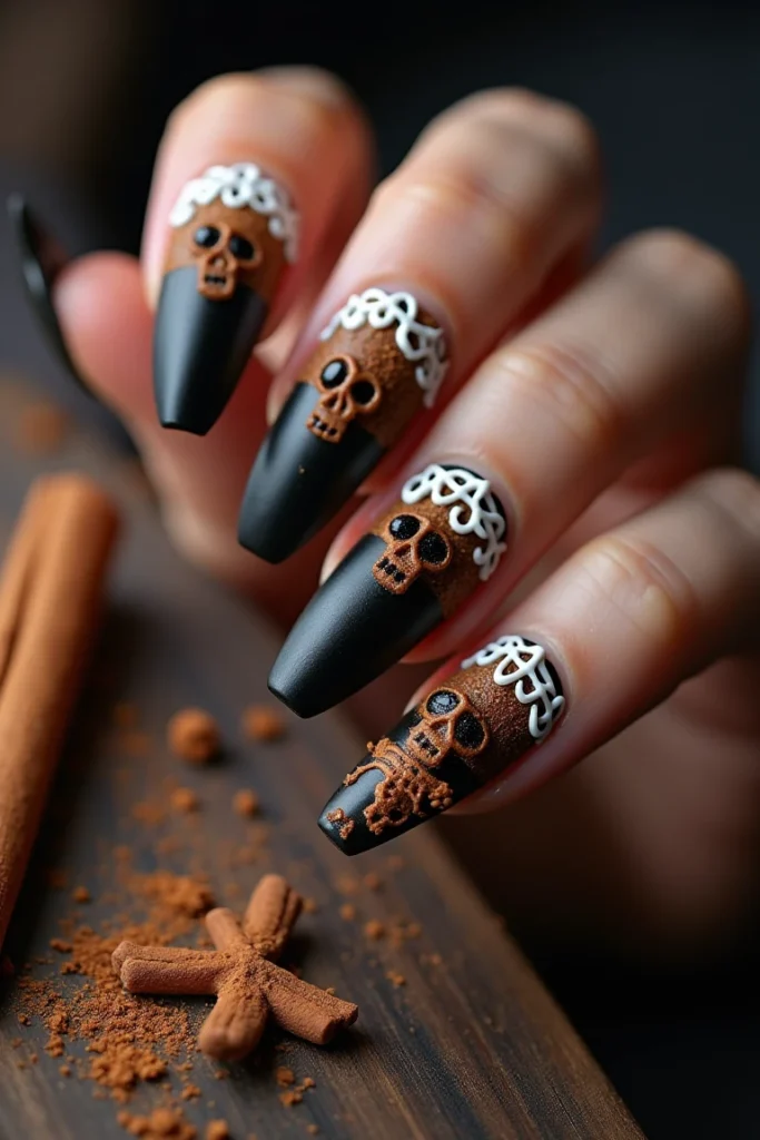 Spiced Skull Gothic Nails