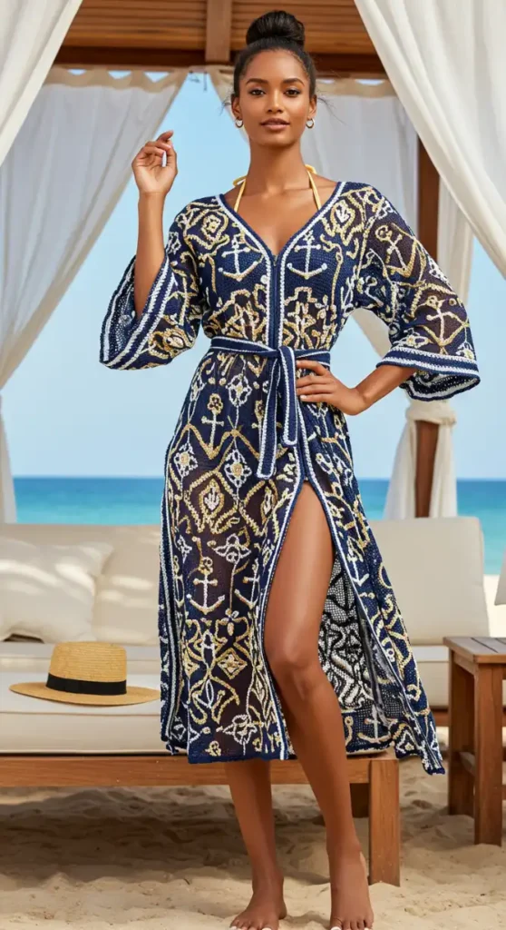 Nautical Heritage Tapestry Crochet Dress
