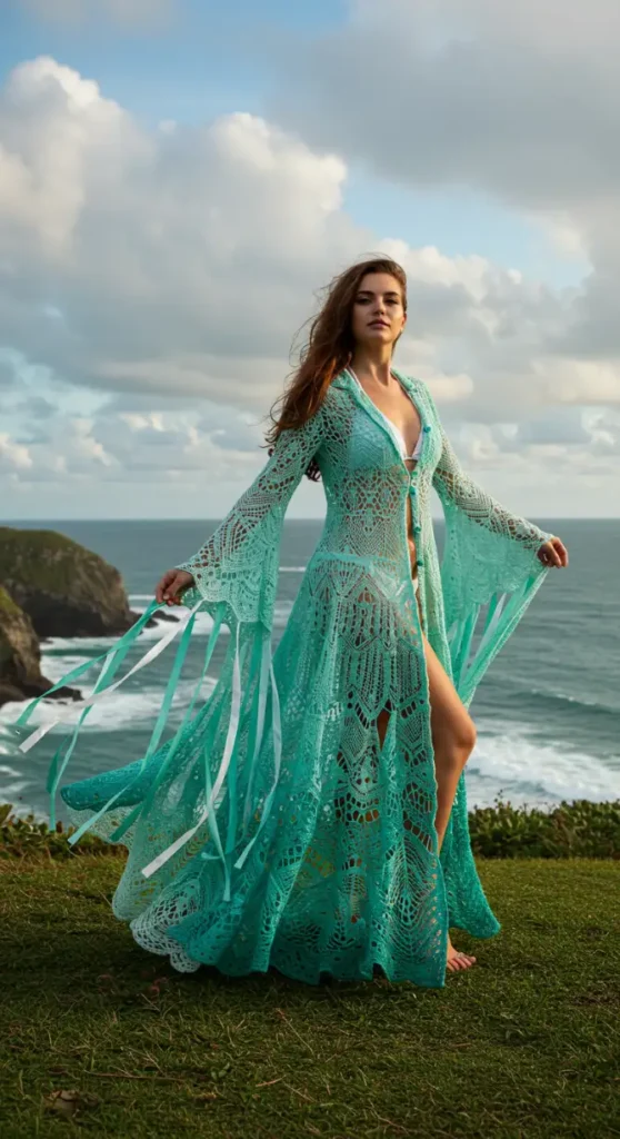 Ocean Whisper Crochet Maxi